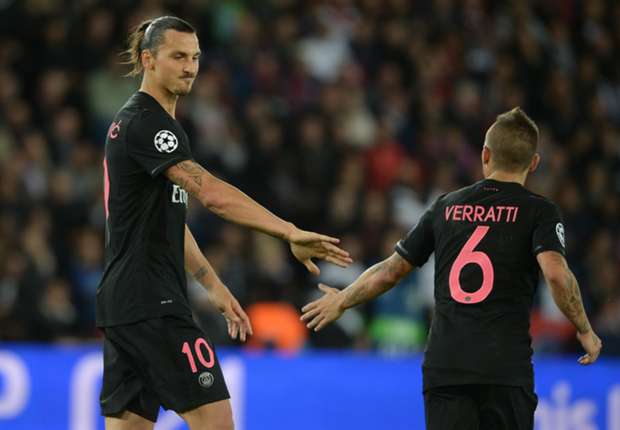 zlatan ibrahimovic + marco verratti-psg