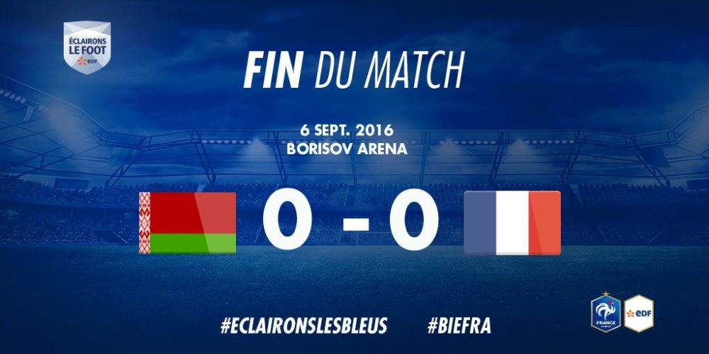 EDF - Un décevant 0-0 en Biélorussie Kurzawa joue tout le match, Matuidi ne participe pas