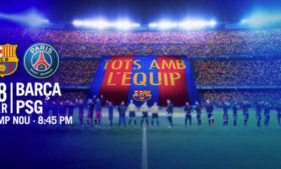 BarçaPSG - Barcelone a préparé son tifo pour le 8e de finale contre Paris.jpg