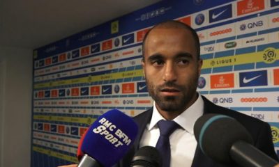 Lucas Moura zone mixte PSG