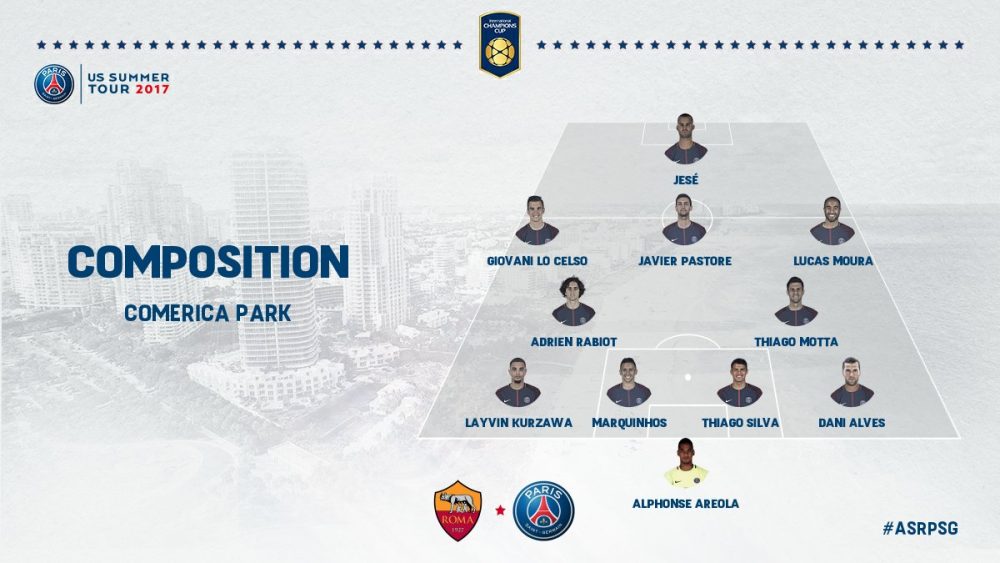 AS Rome/PSG - Les équipes officielles : Dani Alves titulaire