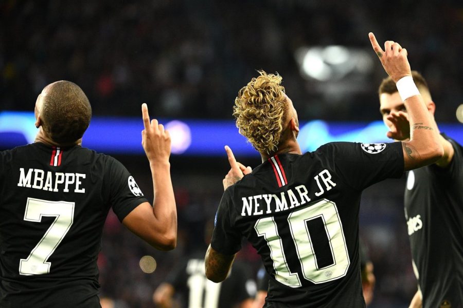 Mbappé / Neymar / Meunier célébration PSG