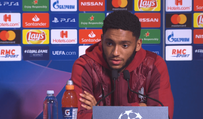 PSG/Liverpool - Gomez "Nous devons être à notre meilleur niveau pour battre le PSG"