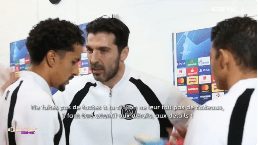 Les consignes de Buffon à Marquinhos et Thiago Silva avant d'affronter Manchester United