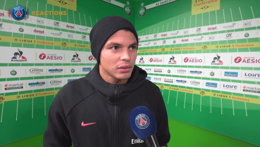 Saint-Etienne/PSG – Thiago Silva « Je tiens à féliciter tout le monde…Il faut continuer avec cette mentalité »