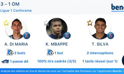 PSG/OM - Le top 3 de Benchr, Di Maria logiquement en tête.