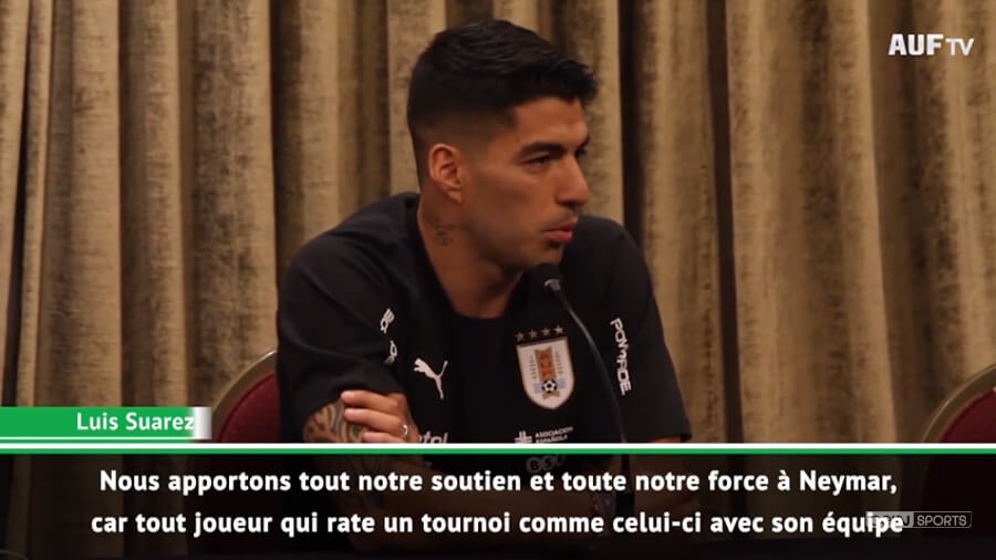 Suarez: "Neymar ? Le Brésil a beaucoup perdu parce qu’il est l’un des meilleurs joueurs du monde"