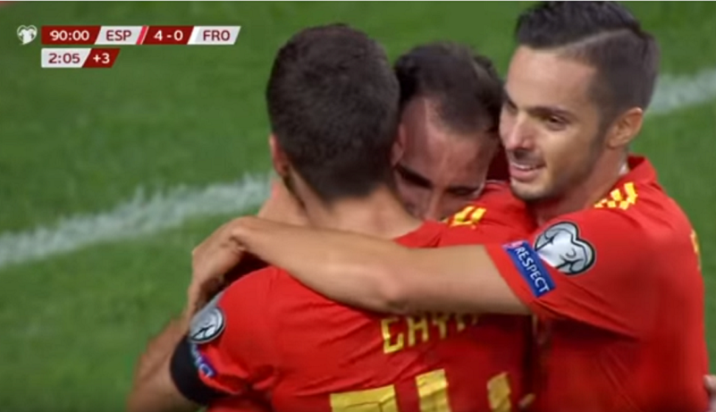 Pablo Sarabia est entré en jeu lors de la victoire de l'Espagne contre les Îles Féroé