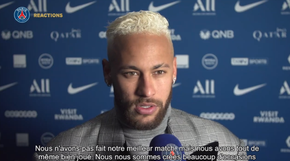 Neymar assure que le PSG peut faire "une grande saison" en continuant la mentalité affichée dernièrement