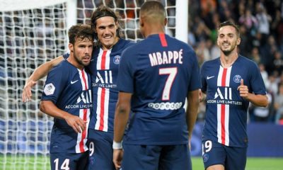 Bernat+Cavani+sarabia+mbappé célébration PSG