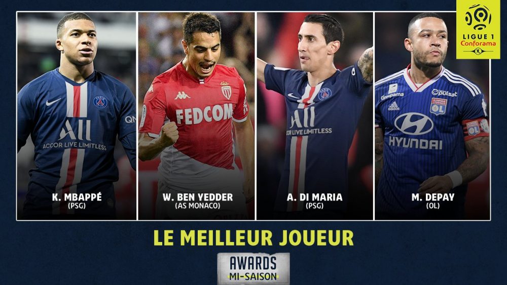 Ligue 1 - Mbappé et Di Maria nominés pour le titre de meilleur joueur de la première moitié de saison 2019-2020