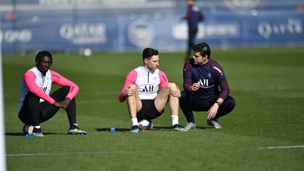 Kean + Draxler + Pochettino entrainement psg