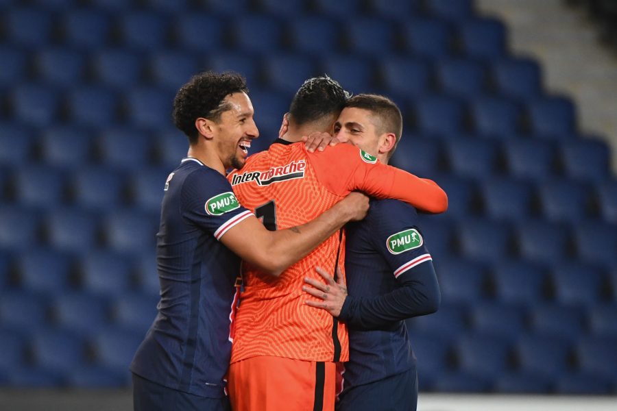 marquinhos + navas + verratti célébration PSG/Lille