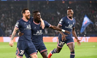 Messi + Gueye + Mendes célébration PSG/City