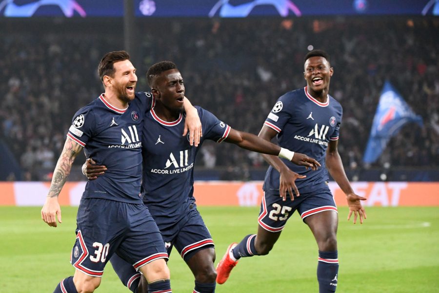 Messi + Gueye + Mendes célébration PSG/City