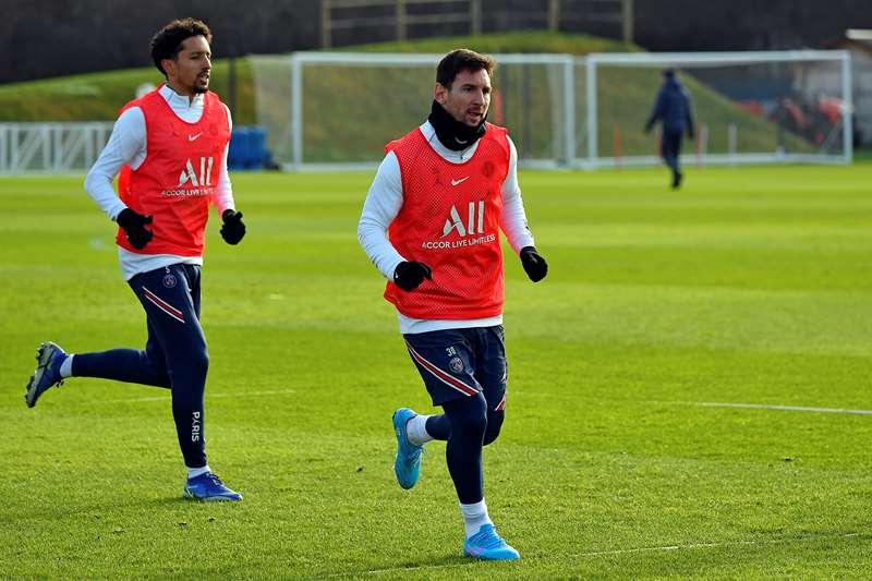 Marquinhos + Messi entrainement