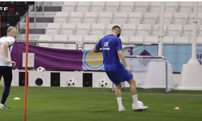 Coupe du Monde - L'entraînement spécifique de Benzema et Varane