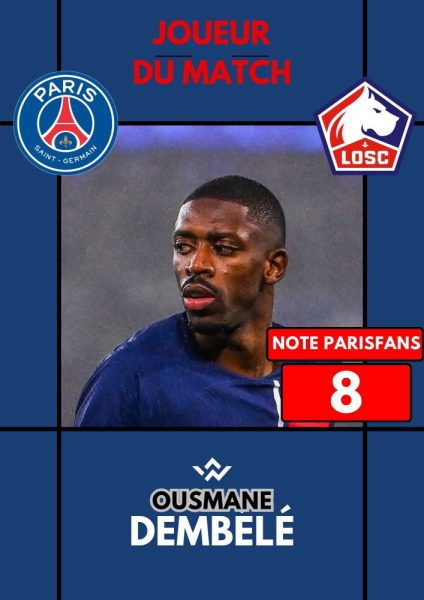 PSG/Lille - Dembélé élu meilleur joueur par les supporters