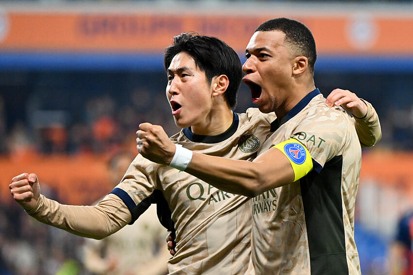 Kang in lee + Mbappé célébration but Montpellier/PSG