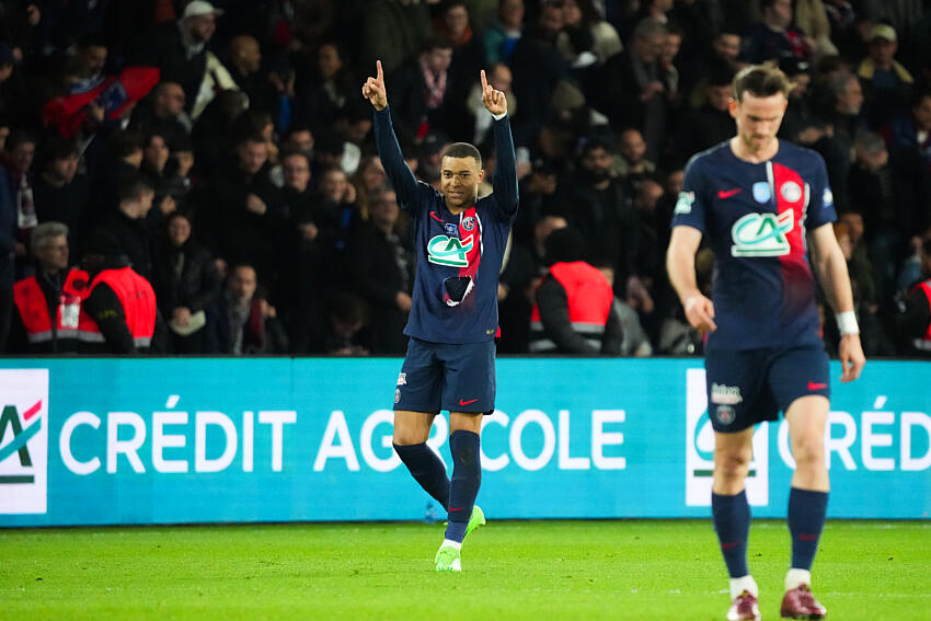 Mbappé joie but PSG/Rennes