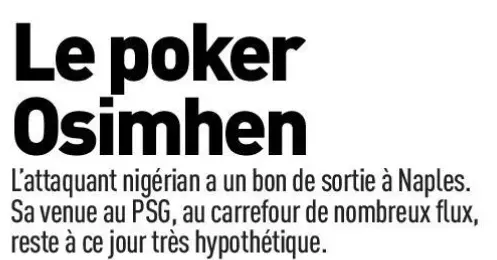 Press review: Katoto shines and Osimhen remains vague  