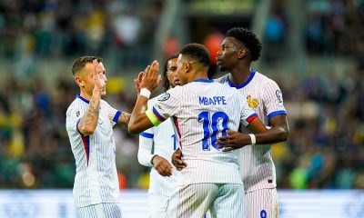 Kylian Mbappé célébration but Ukraine/France