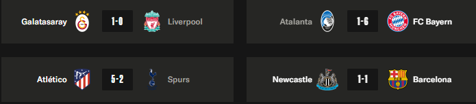 Ligue des Champions – Les résultats de mardi des 8es de finale allers