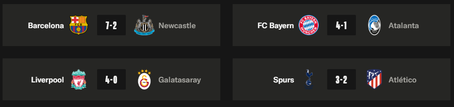 R&eacute;sultats matchs ligue des champions 18 mars