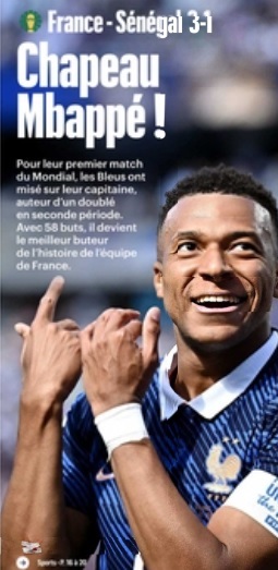 Revue de presse : France/Sénégal, Mbappé et Olise ont lancé les Bleus