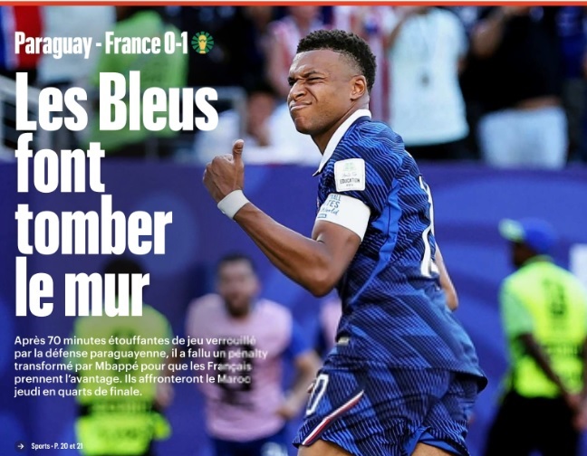 Revue de presse : Paraguay/France, la qualification dans la douleur