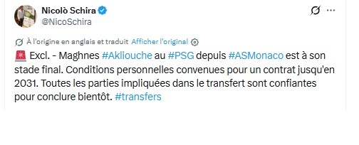 Mercato – Akliouche au PSG, c’est imminent !